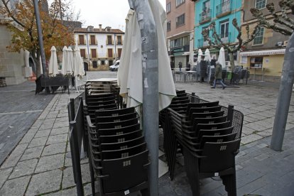 Terrazas cerradas en Soria. MARIO TEJEDOR