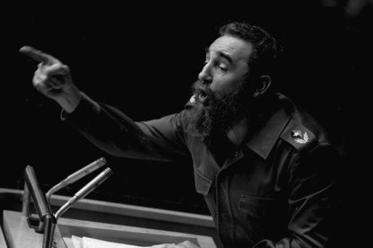 Fidel Castro en la Asamblea General de la ONU, en octubre de 1979.-Marty Lederhandler