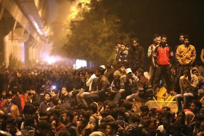 Protesta en Nueva Delhi contra la nueva ley de ciudadanía.-EFE/EPA/RAJAT GUPTA