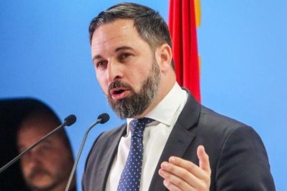 Santiago Abascal en un acto de La Razón.-GETTY IMAGES