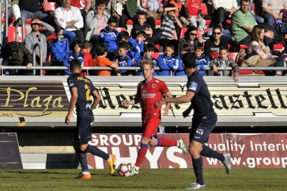 Dani Nieto fue uno de los jugadores más destacados del Numancia en el partido del pasado sábado.-María Ferrer