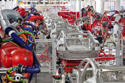 Factoría de Tesla de producción de coches eléctricos.-