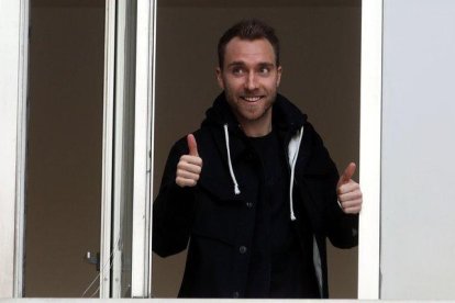 El danés Christian Eriksen a su llegada a Milán para fichar por el Inter.-EPA/ANSA