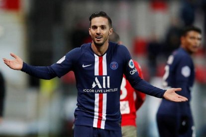 El internacional español Pablo Sarabia durante un partido con el PSG.-X02520