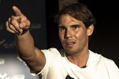 Rafa Nadal, este lunes, durante su entrevista con el ’Diario de Mallorca’, en su Academia de Manacor.-B. RAMON / DIARIO DE MALLORCA