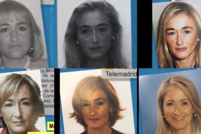 Imágenes de Cristina Cifuentes en 1994, 1998, 2002, 2003, 2006 y 2010.-/ ASAMBLEA DE MADRID