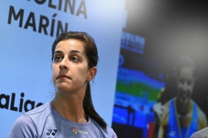 Carolina Marín, este lunes, en Madrid.-EFE / FERNANDO VILLAR
