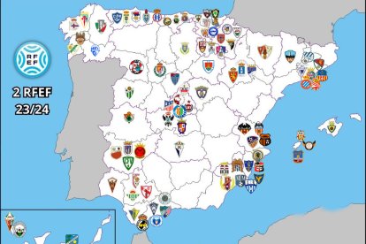 Así queda el mapa de la Segunda Federación con los 90 equipos entre los que se encuentra el Numancia.