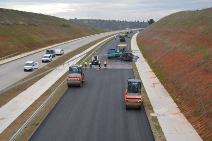 Obras en la A-11 esta mañana. HDS