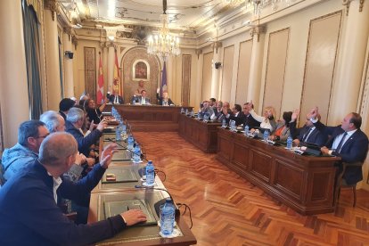 Momento de la votación en el pleno de la Diputación de Soria.- HDS