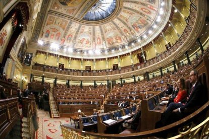 El hemiciclo del Congreso durante el debate de los Presupuestos.-EFE