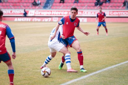 Jaume Pol en un partido de la recién finalizada temporada del Numancia. HDS