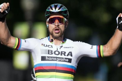 Peter Sagan logra su victoria número 100 en el Gran Premio de Quebec, el pasado 8 de septiembre-AP / JACQUES BOISSINOT