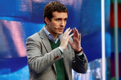 El presidente del PP, Pablo Casado.-EFE / DAVID AGUILAR