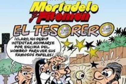 Portada de la última aventura de 'Mortadelo y Filemón', 'El tesorero'.-