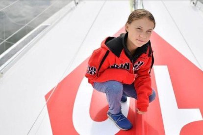 La activista sueca Greta Thunberg, en el puerto de Plymouth.-AFP / BEN STANSALL