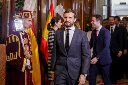 Pablo Casado llega al acto del Congreso para celebrar el 41º aniversario de la Constitución.-EUROPA PRES /  RICARDO RUBIO