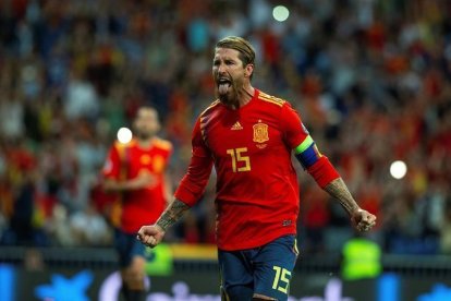 Ramos festeja su gol de penalti.-EFE