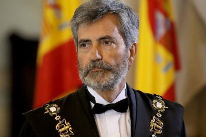 El presidente del CGPJ, Carlos Lesmes, en un acto judicial.-JOSÉ LUIS ROCA