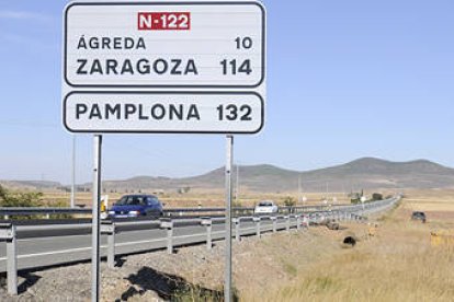 Accidente en la N-122, en una imagen de archivo.-