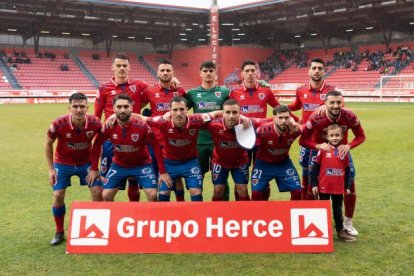 El once inicial del Numancia en que goleaba a Osasuna Promesas en el primer partido de 2023.Víctor García Valero