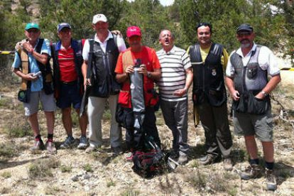 La escuadra con la tiró Fernando Arribas, segundo por la derecha, en los cuatro días del Mundial. / F. A.-