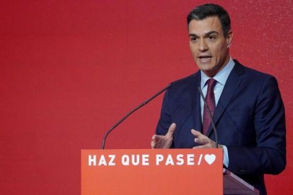 Pedro Sánchez reclama a la gente que acuda a las urnas el 28-A.-JOSÉ LUIS ROCA