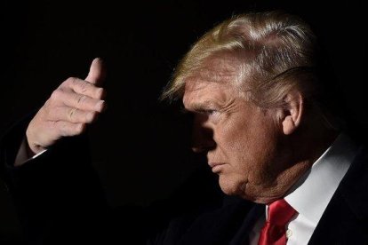 El presidente de Estados Unidos, Donald Trump. durante una rueda de prensa en la Casa Blanca. este sábado.-OLIVIER DOULIERY (AFP)