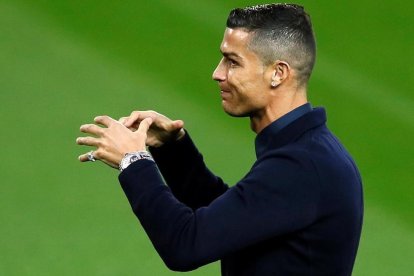 Cristiano Ronaldo, en Old Trafford antes del United-Juventus de la Champion-JASON CAIRNDUFF