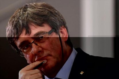 Puigdemont, durante el debate en la Universidad de Copenhague el 22 de enero.-/ AP / JONATHAN NACKSTRAND