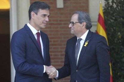 Sánchez y Torra, el pasado 9 de julio en la Moncloa.-