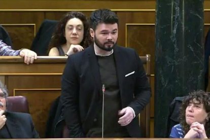 Rufián pregunta a Rajoy sobre la judialización del proceso soberanista.-CONGRESO DE LOS DIPUTADOS