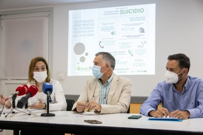 Un momento de la rueda de prensa.-GONZALO MONTESEGURO