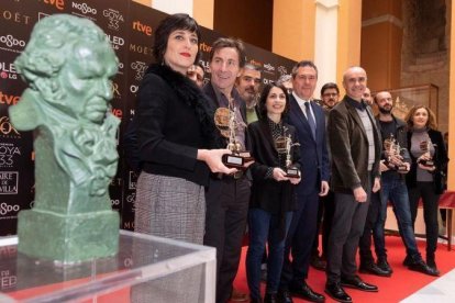 Los nominados andaluces a los premios Goya 2019, el viernes en el Ayuntamiento de Sevilla.-PEPO HERRERA (EFE)