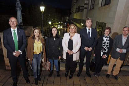 Los cabezas de lista al Ayuntamiento de Soria en la noche de ayer.-MARIO TEJEDOR