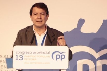 Mañueco durante su intervención en el Congreso del PP.-G. MONTESEGURO