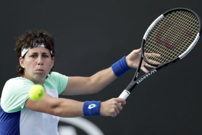 Carla Suárez, durante su despedida en Australia.-EFE / EPA / LYNN BO BO