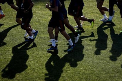 Los jugadores de la selección española se entrenan en Krasnodar-EFE