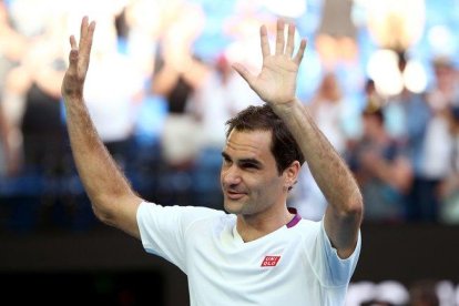 Roger Federer celebra la victoria.-EFE