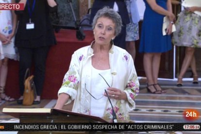 Rosa María Mateo, hoy, en la toma de posesión-EL PERIÓDICO