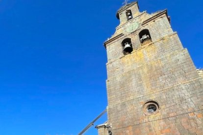 Iglesia de Abejar en obras.-R.F.