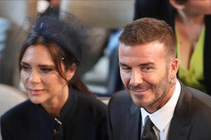 David y Victoria Beckham, en la boda del príncipe Enrique y Meghan Markle.-DANNY LAWSON