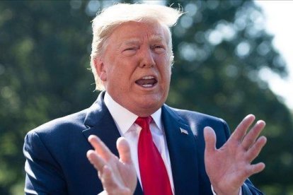 Donald Trump, el presidente de los EEUU en rueda de prensa.-AFP / SAUL LOEB