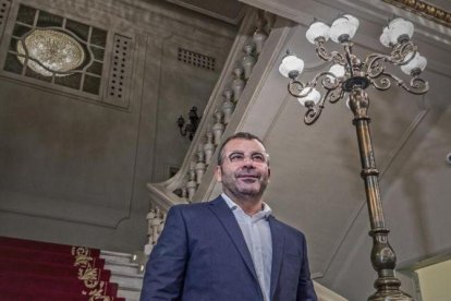 Jorge Javier Vázquez, en la presentación del musical 'Iba en serio', en el Teatre Tívoli de Barcelona.-RICARD FADRIQUE