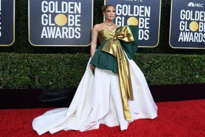 Jennifer López en los premios Globos de Oro.-AFP