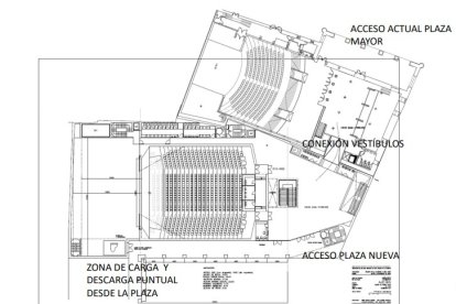 Plano del Palacio de la Audiencia con la ampliación propuesta. HDS