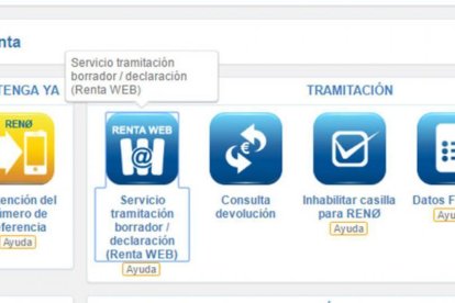 Acceso a Renta Web en el portal de la Agencia Tributaria.-PERIODICO