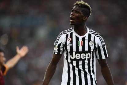 El mediocampista francés, Paul Pogba, durante un partido con la Juventus de la temporada pasada.-FILIPPO MONTEFORTE / AFP