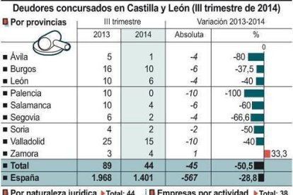 Deudores concursados en Castilla y León (III trimestre de 2014)-Ical