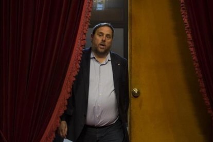 El vicepresidente de la Generalitat, Oriol Junqueras, en el Parlament-ALBERT BERTRAN